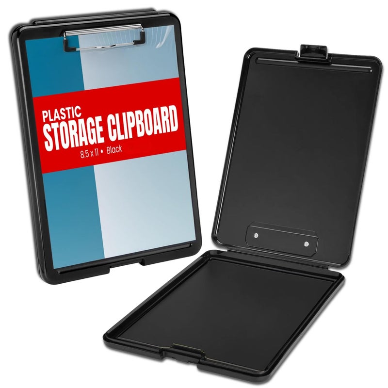 1InTheOffice Plastic Storage Clipboard Letter Size, Plastic Clipboard with Low Profile Clip, Storage Clipboard, Black - Image 1